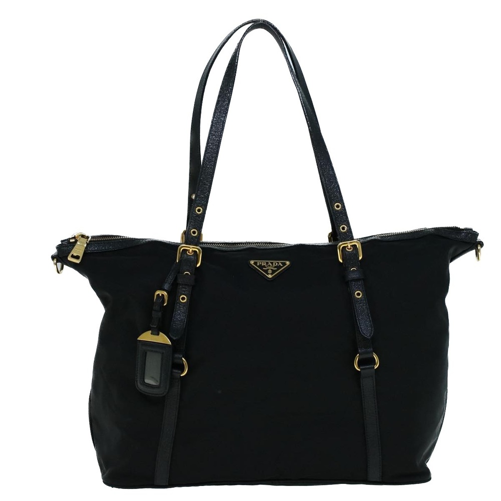 PRADA Tote Bag Nylon Black Auth ac2376 - Picture 2 of 16